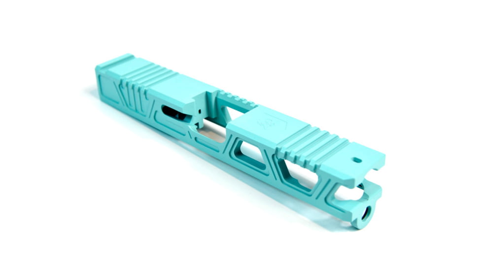 Gun Cuts Cyberpunk Slide for Glock 19, Optic Cut, Robbins Egg Blue, GC-G19-CYB-REB-RMR