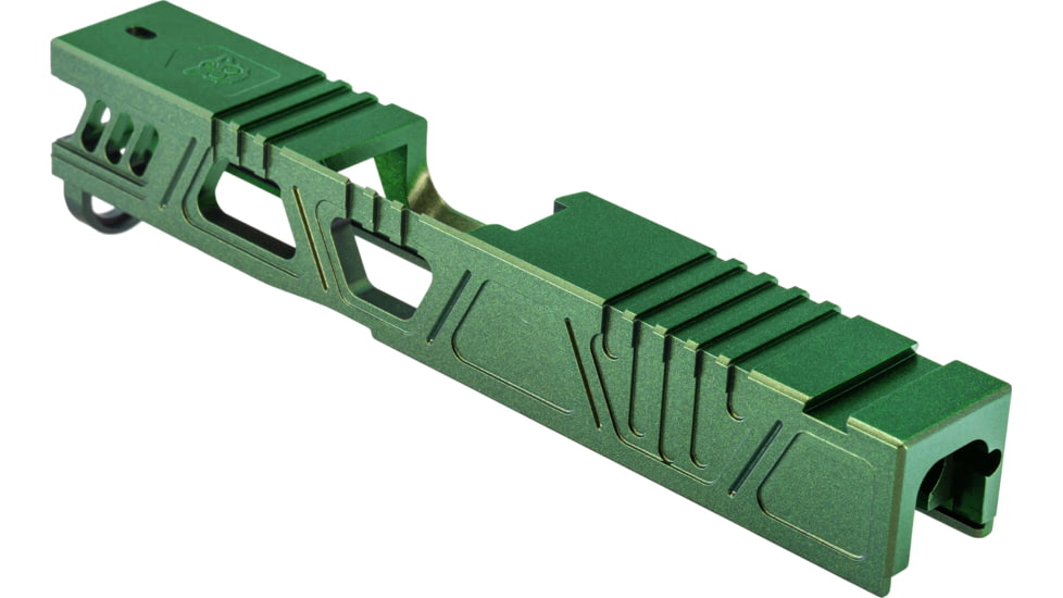 Gun Cuts Cyberpunk Slide for Glock 43/43X, No Optic Cut, Radioactive Green, GC-G43-CYB-RGR-NO