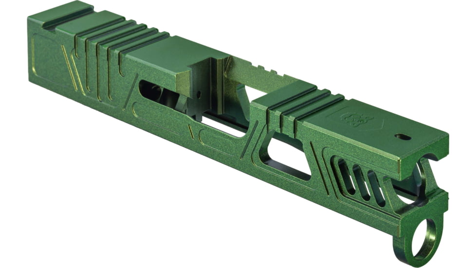 Gun Cuts Cyberpunk Slide for Glock 43/43X, No Optic Cut, Radioactive Green, GC-G43-CYB-RGR-NO