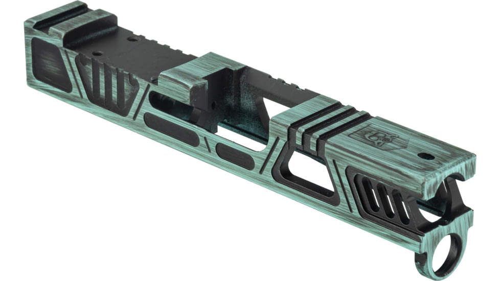 Gun Cuts Cyberpunk Slide for Glock 43/43X, Optic Cut, Battleworn Robbins Egg Blue, GC-G43-CYB-REBBW-RMR