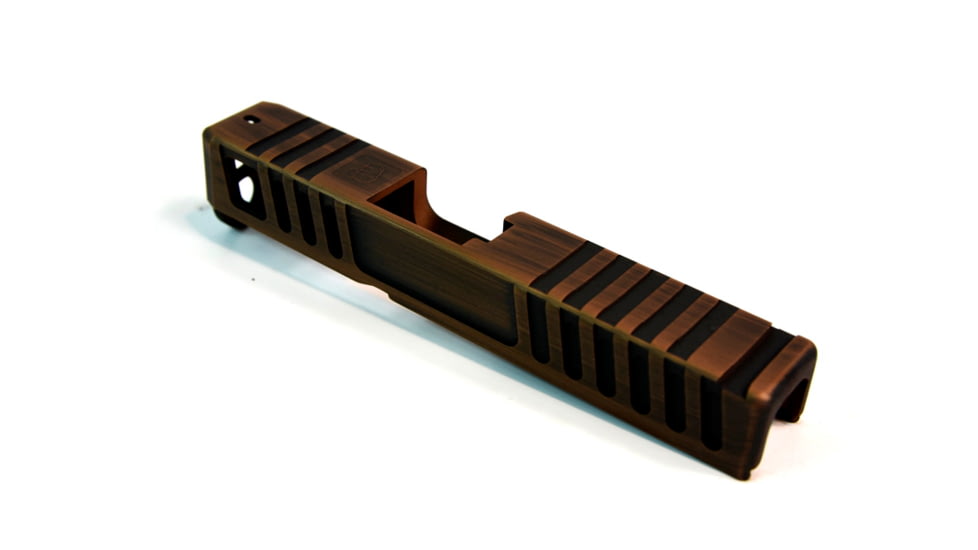 Gun Cuts Juggernaut Slide for Glock 26, No Optic Cut, Battleworn Copper, GC-G26-JUG-COPBW-NO