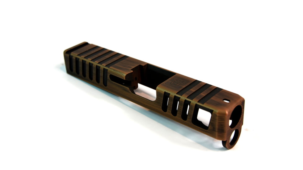 Gun Cuts Juggernaut Slide for Glock 26, No Optic Cut, Battleworn Copper, GC-G26-JUG-COPBW-NO