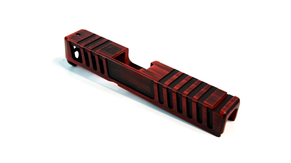 Gun Cuts Juggernaut Slide for Glock 26, No Optic Cut, Battleworn USMC Red, GC-G26-JUG-UREBW-NO