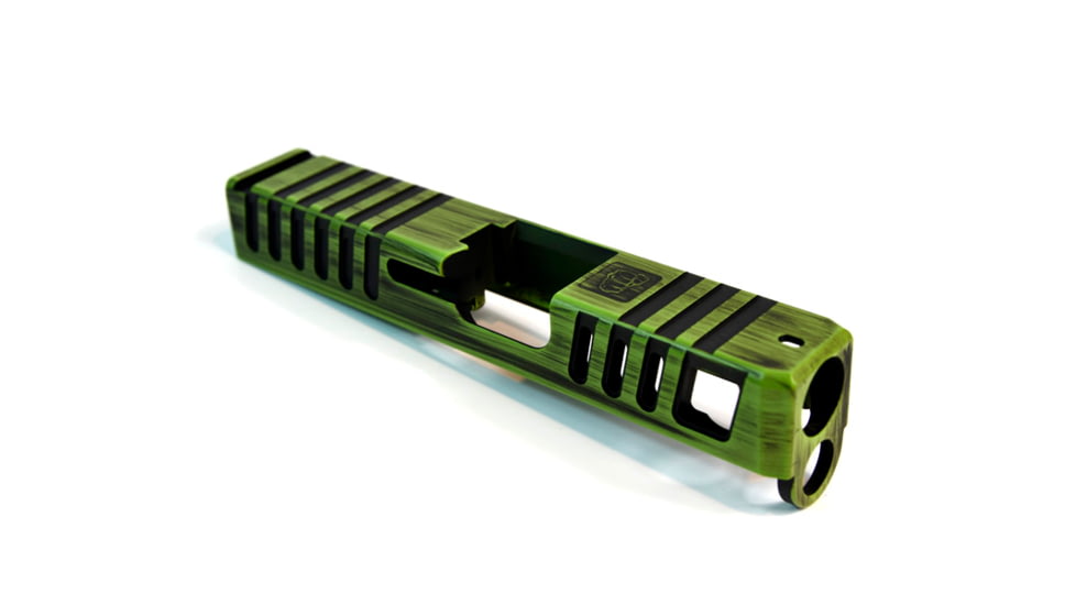 Gun Cuts Juggernaut Slide for Glock 26, No Optic Cut, Battleworn Zombie Green, GC-G26-JUG-ZGRBW-NO