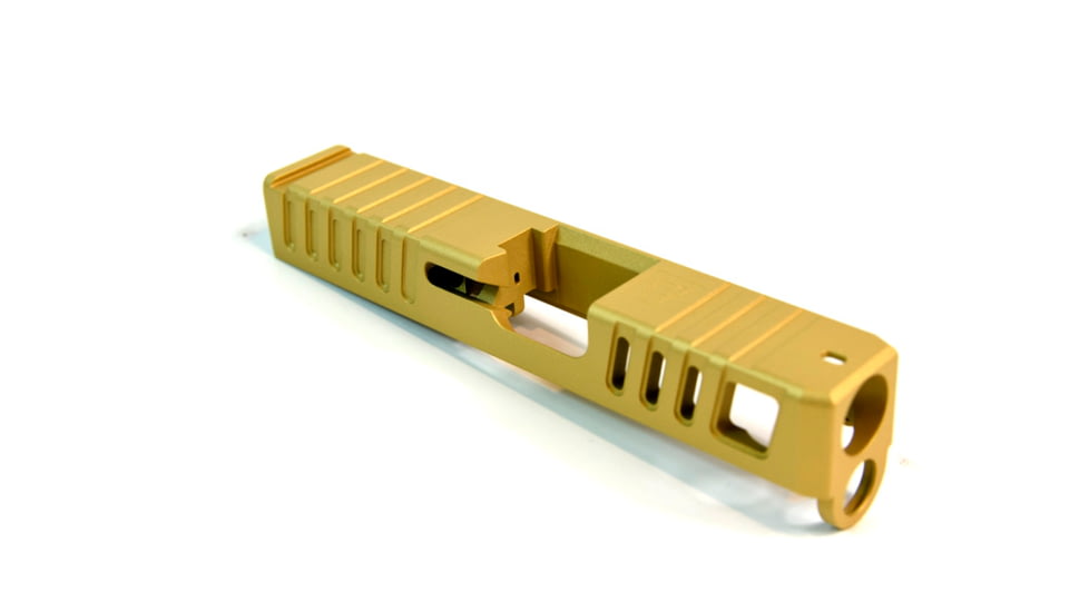 Gun Cuts Juggernaut Slide for Glock 26, No Optic Cut, Gold, GC-G26-JUG-GOL-NO