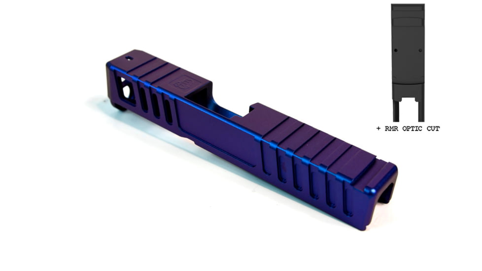 Gun Cuts Juggernaut Slide for Glock 26, Optic Cut, Arctic Laser Blue, GC-G26-JUG-ALS-RMR