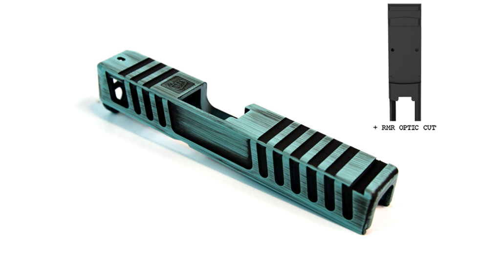 Gun Cuts Juggernaut Slide for Glock 26, Optic Cut, Battleworn Robbins Egg Blue, GC-G26-JUG-REBBW-RMR