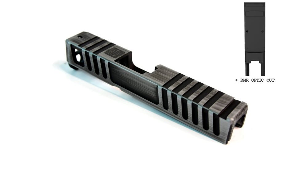Gun Cuts Juggernaut Slide for Glock 26, Optic Cut, Battleworn Silver, GC-G26-JUG-CSIBW-RMR