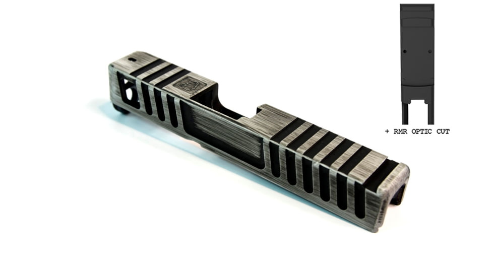 Gun Cuts Juggernaut Slide for Glock 26, Optic Cut, Battleworn White, GC-G26-JUG-SWHBW-RMR