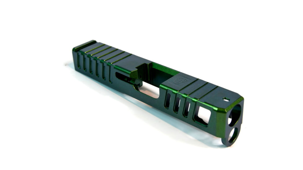 Gun Cuts Juggernaut Slide for Glock 26, Optic Cut, Radioactive Green, GC-G26-JUG-RGR-RMR