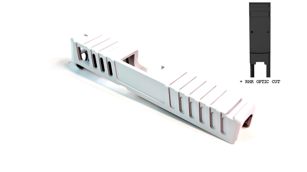 Gun Cuts Juggernaut Slide for Glock 26, Optic Cut, Stormtooper White, GC-G26-JUG-SWH-RMR