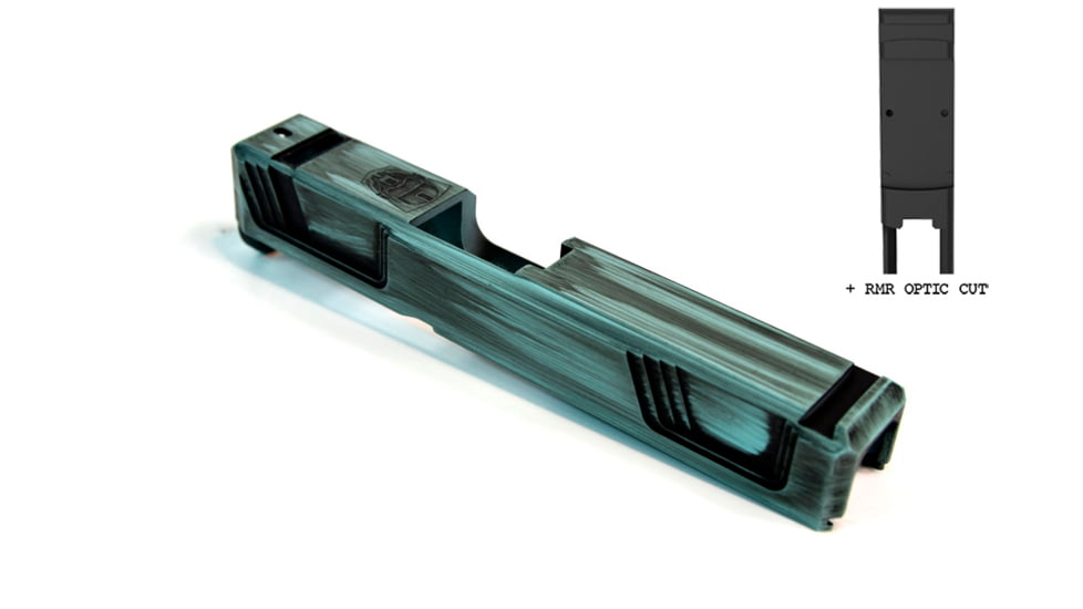Gun Cuts Raider Slide for Glock 26, Optic Cut, Battleworn Robbins Egg Blue, GC-G26-RAI-REBBW-RMR