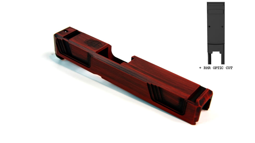 Gun Cuts Raider Slide for Glock 26, Optic Cut, Battleworn USMC Red, GC-G26-RAI-UREBW-RMR