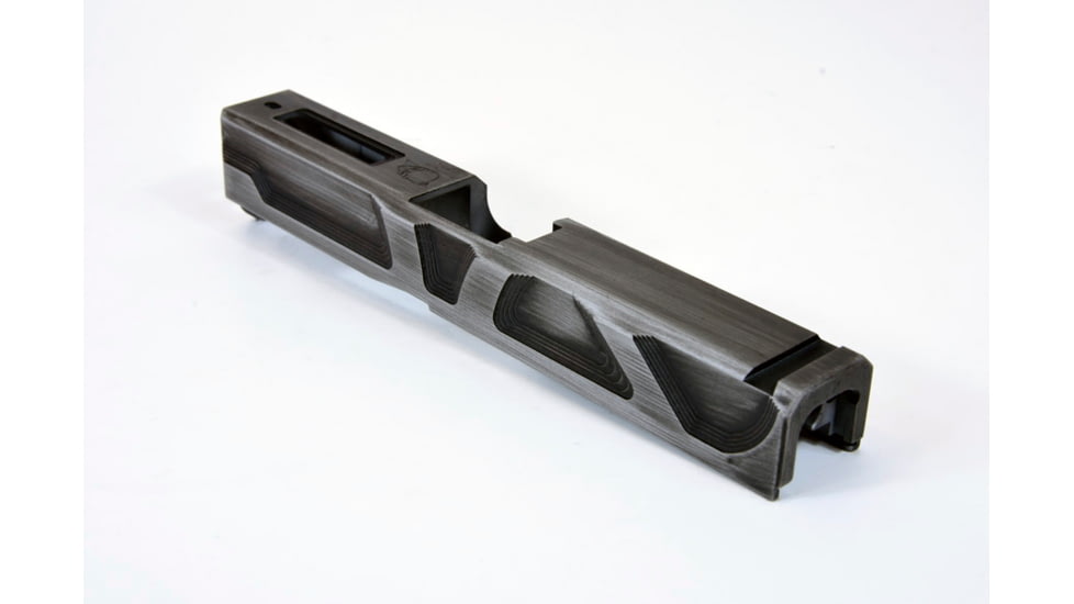 Gun Cuts Roswell Slide for Glock 19, No Optic Cut, Battleworn Silver, GC-G19-ROS-CSIBW-NO