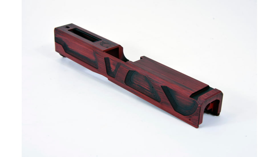 Gun Cuts Roswell Slide for Glock 19, No Optic Cut, Battleworn USMC Red, GC-G19-ROS-UREBW-NO