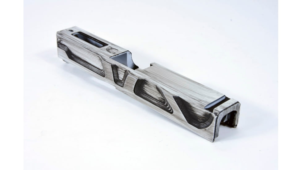 Gun Cuts Roswell Slide for Glock 19, No Optic Cut, Battleworn White, GC-G19-ROS-SWHBW-NO