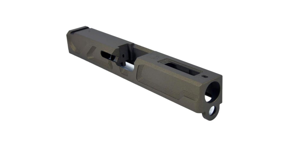 Gun Cuts Roswell Slide for Glock 19, No Optic Cut, Burnt Bronze, GC-G19-ROS-BBR-NO