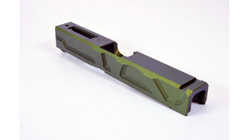 Gun Cuts Roswell Slide for Glock 19, No Optic Cut, Radioactive Green, GC-G19-ROS-RGR-NO