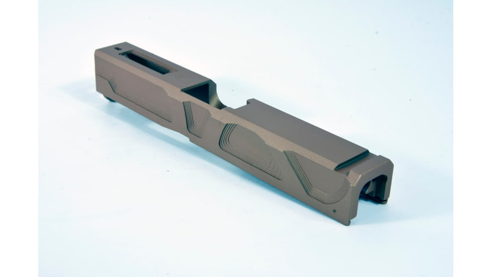 Gun Cuts Roswell Slide for Glock 19, No Optic Cut, Smoked Bronze, GC-G19-ROS-SBR-NO