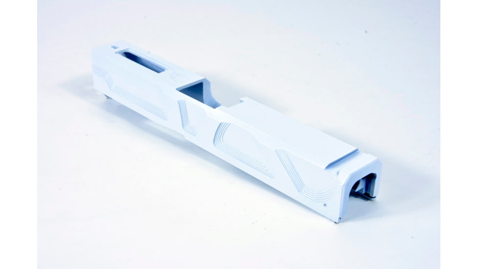 Gun Cuts Roswell Slide for Glock 19, No Optic Cut, Stormtooper White, GC-G19-ROS-SWH-NO