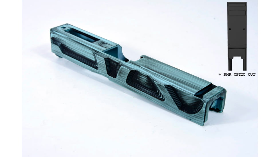 Gun Cuts Roswell Slide for Glock 19, Optic Cut, Battleworn Robbins Egg Blue, GC-G19-ROS-REBBW-RMR