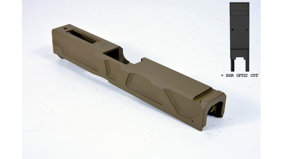 Gun Cuts Roswell Slide for Glock 19, Optic Cut, Coyote Tan, GC-G19-ROS-CTA-RMR