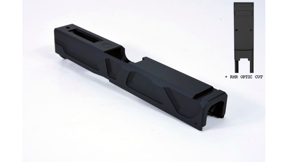 Gun Cuts Roswell Slide for Glock 19, Optic Cut, Graphite Black, GC-G19-ROS-GBL-RMR