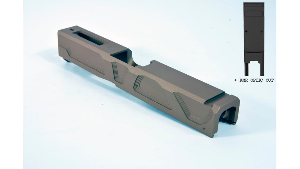 Gun Cuts Roswell Slide for Glock 19, Optic Cut, Smoked Bronze, GC-G19-ROS-SBR-RMR