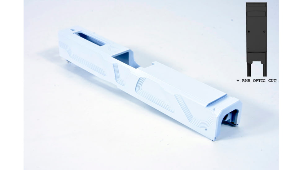 Gun Cuts Roswell Slide for Glock 19, Optic Cut, Stormtooper White, GC-G19-ROS-SWH-RMR