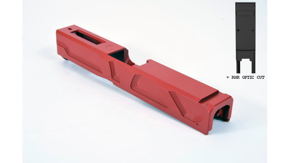 Gun Cuts Roswell Slide for Glock 19, Optic Cut, USMC Red, GC-G19-ROS-URE-RMR