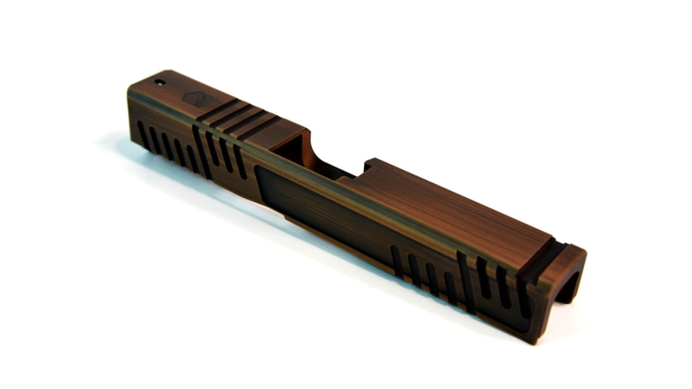 Gun Cuts Shift Slide for Glock 19, No Optic Cut, Battleworn Copper, GC-G19-SHF-COPBW-NO