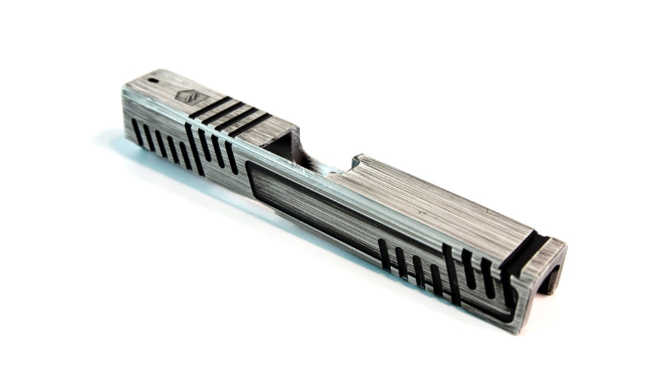 Gun Cuts Shift Slide for Glock 19, No Optic Cut, Battleworn White, GC-G19-SHF-SWHBW-NO