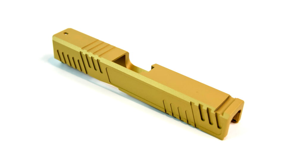 Gun Cuts Shift Slide for Glock 19, No Optic Cut, Gold, GC-G19-SHF-GOL-NO