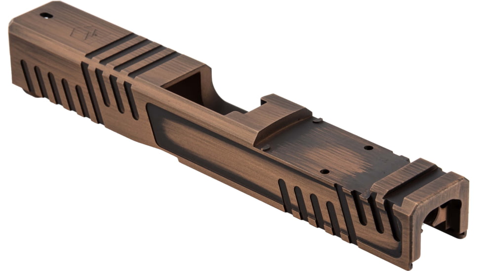 Gun Cuts Shift Slide for Glock 19, Optic Cut, Battleworn Copper, GC-G19-SHF-COPBW-RMR