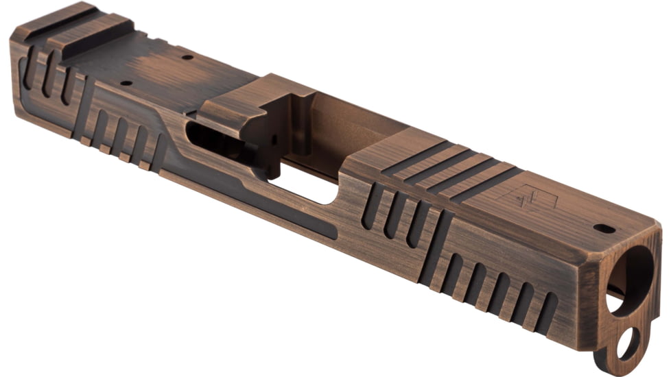 Gun Cuts Shift Slide for Glock 19, Optic Cut, Battleworn Copper, GC-G19-SHF-COPBW-RMR