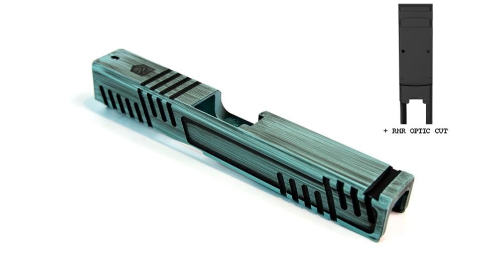 Gun Cuts Shift Slide for Glock 19, Optic Cut, Battleworn Robbins Egg Blue, GC-G19-SHF-REBBW-RMR