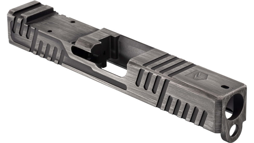 Gun Cuts Shift Slide for Glock 19, Optic Cut, Battleworn Silver, GC-G19-SHF-CSIBW-RMR