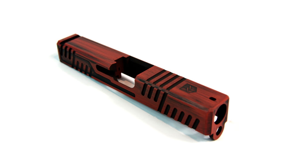 Gun Cuts Shift Slide for Glock 19, Optic Cut, Battleworn USMC Red, GC-G19-SHF-UREBW-RMR