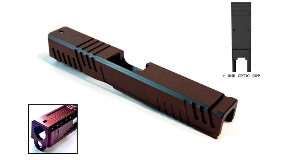 Gun Cuts Shift Slide for Glock 19, Optic Cut, Black Cherry Bomb, GC-G19-SHF-BCB-RMR