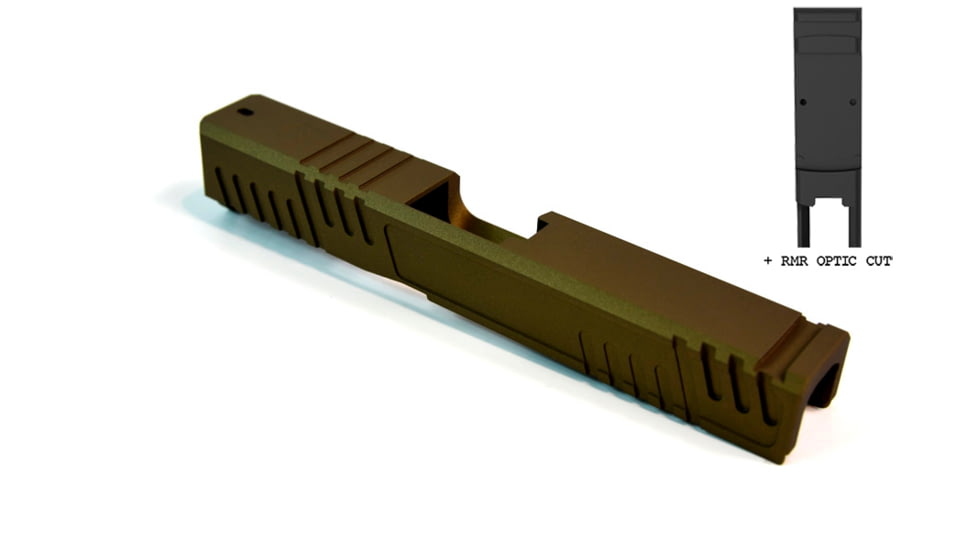 Gun Cuts Shift Slide for Glock 19, Optic Cut, Burnt Bronze, GC-G19-SHF-BBR-RMR