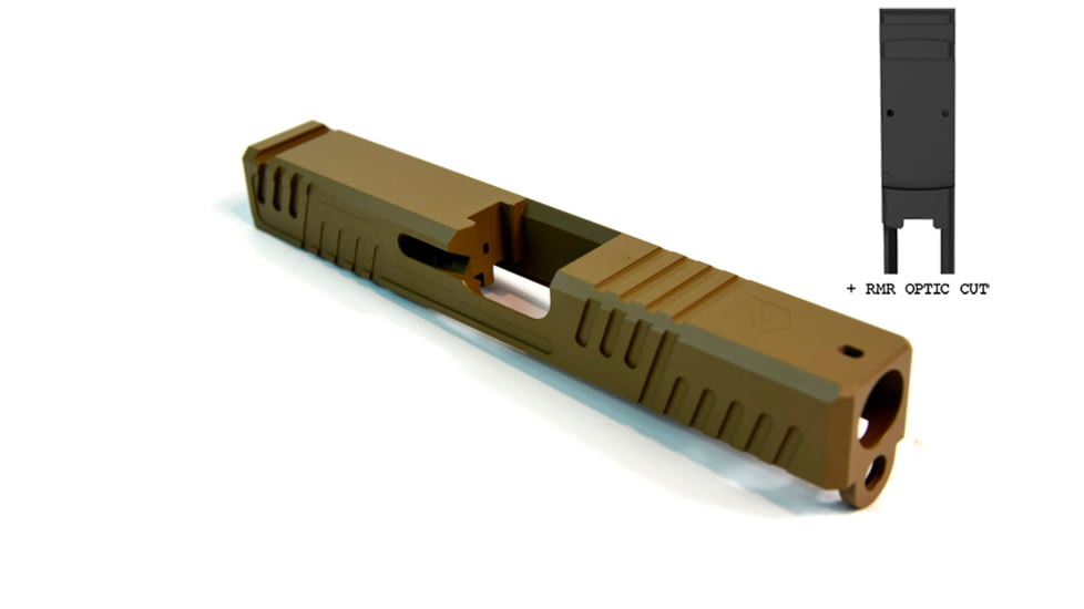 Gun Cuts Shift Slide for Glock 19, Optic Cut, Coyote Tan, GC-G19-SHF-CTA-RMR
