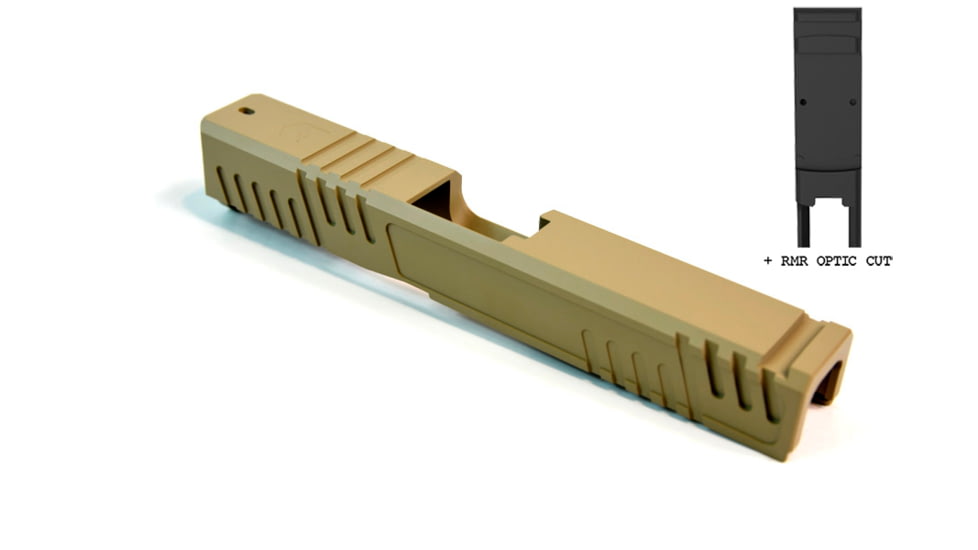 Gun Cuts Shift Slide for Glock 19, Optic Cut, Desert Sand, GC-G19-SHF-DSA-RMR