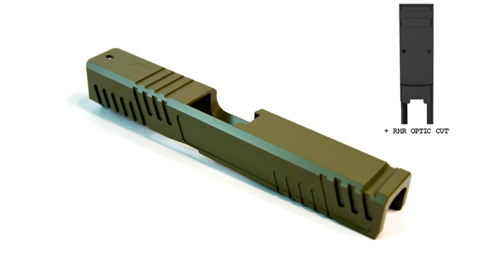 Gun Cuts Shift Slide for Glock 19, Optic Cut, Noveske Bazooka Green, GC-G19-SHF-NBG-RMR