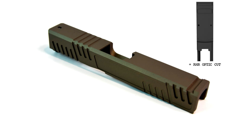 Gun Cuts Shift Slide for Glock 19, Optic Cut, Smoked Bronze, GC-G19-SHF-SBR-RMR