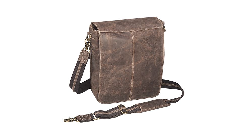 Gun Tote'n Mamas Buffalo Leather Vintage Messenger Bag, Vintage Brown Distress 290669