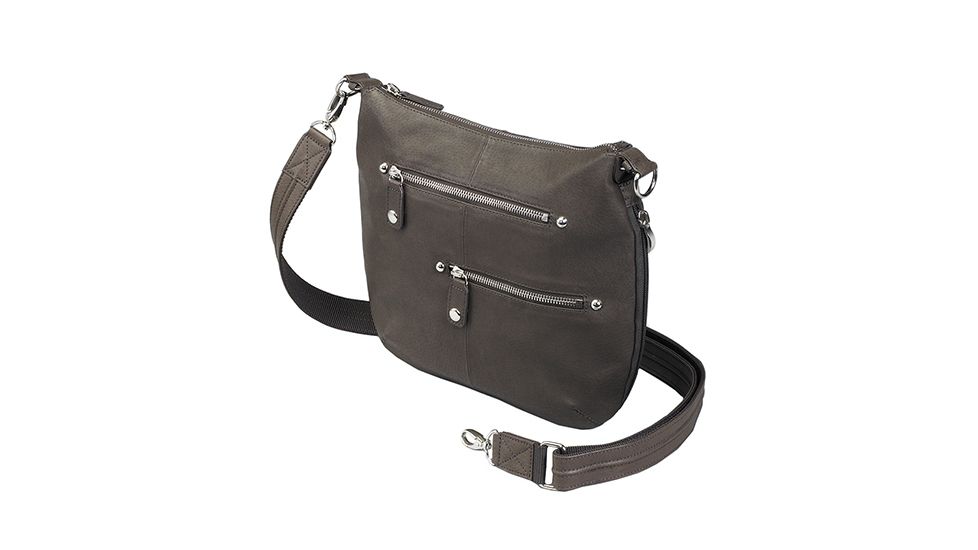 Gun Tote'n Mamas Concealed Carry Chrome Zip Handbag, Brown GTM-23/BRN