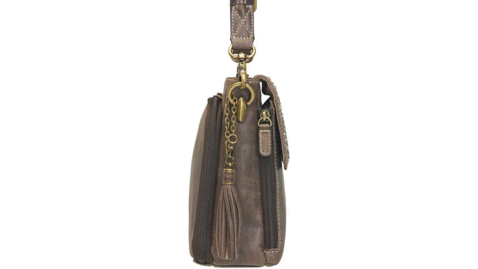 Gun Tote'n Mamas Concealed Carry Clutch Purse, Distressed Leather, Brown, GTM-CZY/22