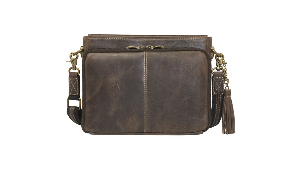 Gun Tote'n Mamas Concealed Carry Clutch Purse, Distressed Leather, Brown, GTM-CZY/22