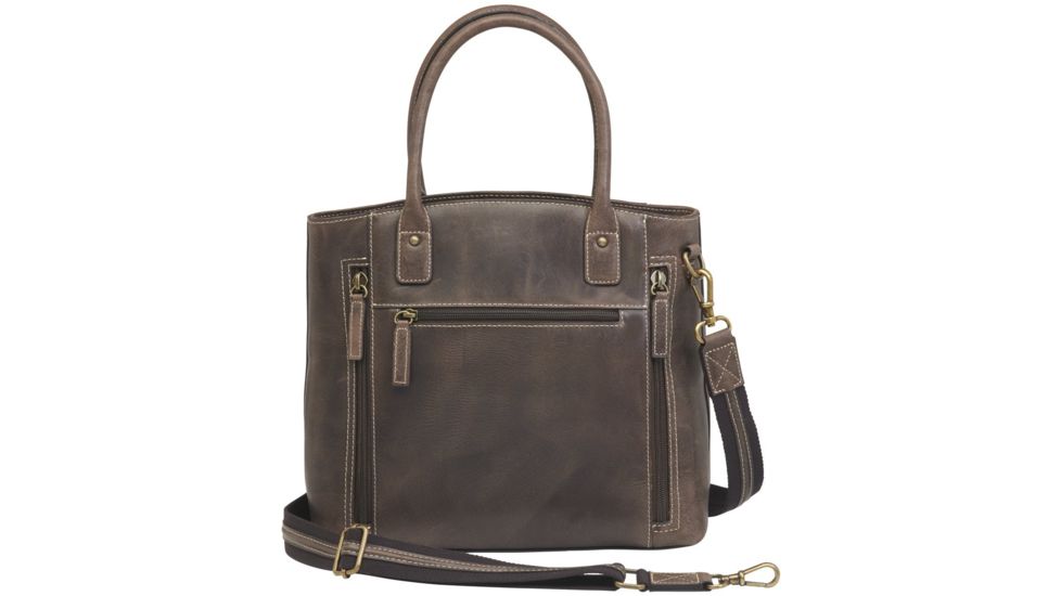 Gun Tote'n Mamas Concealed Carry Distressed Buffalo Leather Town Tote Purse, Brown, GTM-CZY/51