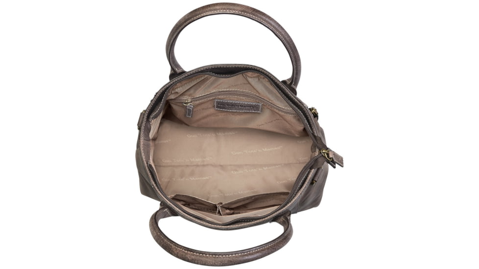 Gun Tote'n Mamas Concealed Carry Distressed Buffalo Leather Town Tote Purse, Brown, GTM-CZY/51